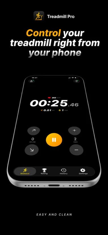 Treadmill Pro: приложение для iOS и Android под любую Bluetooth-дорожку, screen 1