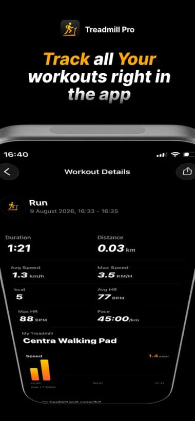 Treadmill Pro: приложение для iOS и Android под любую Bluetooth-дорожку, screen 2